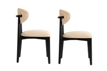 Súprava jedálenských stoličiek Lionte Beige and Black, 2 ks