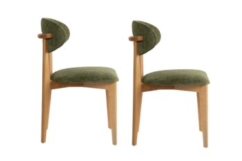 Súprava jedálenských stoličiek Lionte Green and Light Oak, 2 ks