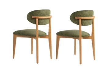 Súprava jedálenských stoličiek Lionte Green and Light Oak, 2 ks