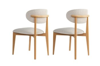 Súprava jedálenských stoličiek Lionte White and Light Oak, 2 ks
