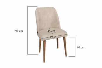 Súprava jedálenských stoličiek Nova Cream and Walnut, 2 ks, 2 ks