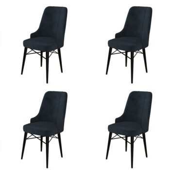 Súprava jedálenských stoličiek Pare Anthracite and Black, 4 ks, 4 ks