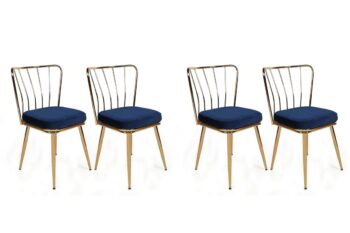 Súprava jedálenských stoličiek Yildiz Dark Blue, 4 ks