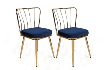 Súprava jedálenských stoličiek Yildiz Dark Blue, 4 ks