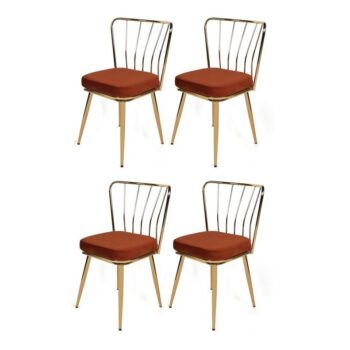 Súprava jedálenských stoličiek Yildiz Tile Red, 4 ks