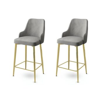 Súrpava barových stoličiek Enox Grey and Gold, 2 ks, 2 ks