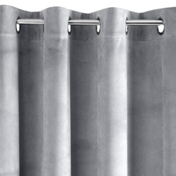 Svetlosivé hotové závesy so zavesením na kruhy materiálu velvet 140 x 250 cm