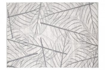 Svetlý krémový moderný koberec s motívom listov Šírka: 80 cm | Dĺžka: 150 cm