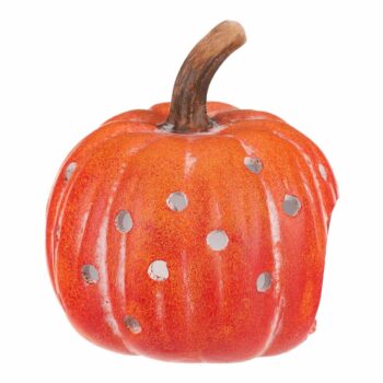 Svietnik Tekvička s otvormi oranžová, keramika, priemer. 14 cm