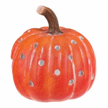Svietnik Tekvička s otvormi oranžová, keramika, priemer. 14 cm