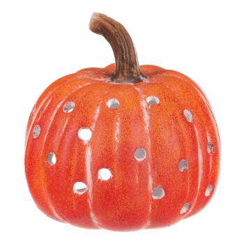 Svietnik Tekvička s otvormi oranžová, keramika, priemer. 14 cm
