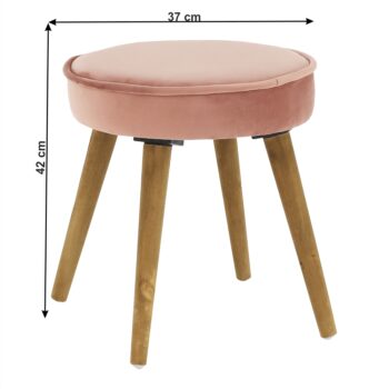 Svojím minimalistickým dizajnom si Vás získa taburetka SAIDA. Rozmery taburetky sú (ŠxHxV): 37x37x42 cm. O komfort pri sedení sa stará kvalitná látka Velvet. Jej farebné prevedenie je v jemnej romantickej ružovej ktorá sa dobre kombinuje k zvyšnému nábytku. Stabilné a pevné nohy sú z masívneho…