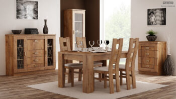 Komoda TADEAS je vhodná do tradičných aj moderných interiérov.Rozmery v/š/h 90 x 100 x 44 cm. Farba: dub Lefkas.Je vyrobené z kvalitných LTD dosiek o hrúbke 16 mm a 32 mm. Komoda je dvojdverová. Úchyty sú z kovu.Patrí do štýlového sektorového nábytku TADEAS, ktorý je v rustikálnom štýle. Vďaka viacerým prvkom si vytvoríte obývačku, jedáleň či spálňu podľa vašich predstáv.Dodávame v demontovanom stave.