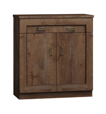 Kombinovaná komoda TADEAS je vhodná do tradičných aj moderných interiérov.Rozmery v/š/h 90 x 110 x 44 cm. Farba: dub Lefkas.Je vyrobené z kvalitných LTD dosiek o hrúbke 16 mm a 32 mm. Komoda je dvojdverová. Disponuje jednou zásuvkou. Úchyty sú z kovu.Patrí do štýlového sektorového nábytku TADEAS, ktorý je v rustikálnom štýle. Vďaka viacerým prvkom si vytvoríte obývačku, jedáleň či spálňu podľa vašich predstáv.Dodávame v demontovanom stave.