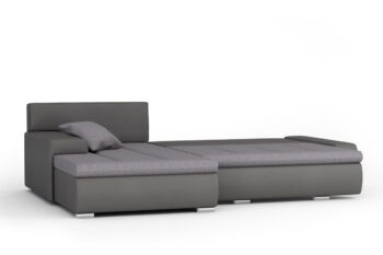 Rozkladacia rohová sedačka TARA bude vynikať v každom štýlovom a modernom interiéri. Vďaka očalúneniu zadnej časti ju môžete umiestniť aj do priestoru.Je čalúnená kvalitnou poťahovou látkou Malmo 41 v kombinácii s ekokožou Madryt 1100. Sedák je tvorený kvalitnou vlnovcovou pružinou a je vyplnený pohodlnou PUR penou. Sedačka má nožičky válcového tvaru. Sú vyrobené z kovu, pochrómované.Sedačka Vám po rozložení poskytne spaciu plochu 206 x 149 cm. Rozklad je zabezpečený pomocou automatu. Tiež disponuje priestranným úložným priestorom na uloženie posteľnej bielizne a rôznych iných vecí.Rozmery:- šírka: 257 cm- hĺbka: 180 cm- výška: 83 cm- výška sedáku: 39 cm3 opierkové vankúše a 1 okrasný vankúš sú v cene sedačky.Sedačka je univerzálna, je možné ju zmontovať s rohom napravo alebo naľavo. Pri montáži si jednoducho zvolíte, ktorá orientácia rohu vám bude vyhovovať. V ponuke je rohová sedačka TARA aj v iných farebných prevedeniach.Dodávame v demontovanom stave.