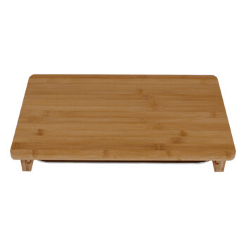 Drevená doska na krájanie so zásuvkou Tarek Typ 1 - prírodná / strieborná; Rozmery (ŠxHxV): 42x27,5x4 cm; Materiál: bambus / nehrdzavejúca oceľ.