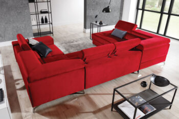 Sedačka TARISA patrí medzi veľké účkové sedačky. Očarí luxusnou plochou na sedenie ako aj štýlovým dizajnom, ktorý upúta na prvý pohľad. Ladné tvary, jemné prešívanie a  vysoké lesklé nožičky vytvárajú elegantný komplex, ktorý sa stane dominantným prvkom v miestnosti. Štýlové polohovateľné opierky hlavy ako aj dekoračné vankúšiky, ktoré sú súčasťou sedačky, dodávajú sedačke luxus a šmrnc. Kovové nožičky sú chrómované v striebornej farbe. Vďaka funkcii rozkladu si vytvoríte spaciu plochu 125 x 265 cm, vhodnú na príležitostné spanie. Dolphinmechanizmus zabezpečí jednoduchú manipuláciu pri rozklade sedačky. Sedačka je vyrobená v kombinácii vlnovcovej pružiny a PUR peny. Touto kombináciou získate maximálne pohodlie pri sedení či leňošení. Na sedaciu časť bola použitá vysoko kvalitná HR pena o hustote T3030. Hustota peny opierok je T2542. Sedačka je vyrobená v pravom prevedení rohu. Je celočalúnená, vhodná aj na umiestnenie v priestore. Na čalúnenie je použitá kvalitná látka Sawana 21. Celkové rozmery (š/v/h): 350 x 90 x 202cm, výška sedačky bez opierok je 70 cm. Hĺbka sedenia 60 cm, výška sedenia 43 cm.V našej ponuke nájdete túto sedačku aj v opačnom prevedení rohu ako aj v ďalších módnych a štýlových farbách.