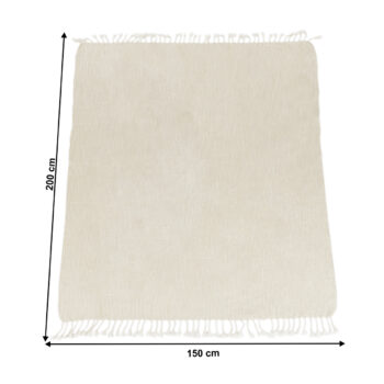 KONDELA Tavau pletená deka so strapcami 150x200 cm béžová / vzor – Obrázok 2