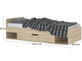 Užívajte si pokojný spánok a ničím nerušené sny s jednolôžkovou posteľou s roštom TAVIR 90 90x200 cm. Posteľ Vám okrem pohodlného lôžka s plochou na spanie s rozmerom 90x200 cm ponúka aj praktický úložný priestor, napríklad na odloženie posteľnej bielizne. Dokonalé farebné prevedenie navodí to…