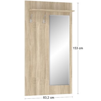 Elegantný vešiakový panel so zrkadlom TAVIR H sa bude nádherne vynímať vo Vašej domácnosti a vytvorí útulnú atmosféru vďaka svojmu krásnemu prevedeniu dub sonoma. Vešiak má okrem zrkadla, ktoré ocení nejedna dáma pri odchode z domu aj háčiky na zavesenie odevov a tiež praktickú policu v jeho…