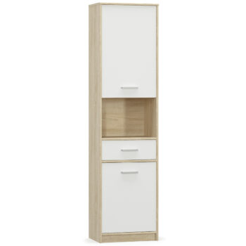 <p>Elegantná a jednoduchá vitrína TAVIR PB-2D1DRW sa bude nádherne vynímať vo Vašej domácnosti a vytvorí útulnú atmosféru. Vitrína má dvoje dvierok, ktoré sú plné a skrinka za nimi je predelená policou. V strednej časti vitríny sa nachádza praktická zásuvka na odloženie dokumentov alebo iných…