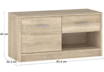 Nájdite miesto pre Vaše topánky a udržujte tak poriadok vo Vašej predsieni s botníkom (skrinkou na topánky) TAVIR S-1DRW1D. Botník tvoria jedny dvierka, jedna zásuvka a otvorený úložný priestor a pre jednoduchšiu manipuláciu sú dvierka a zásuvka doplnené o sivé vodorovné úchytky. Dokonalé farebné…