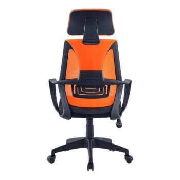 KONDELA Taxis New kancelárske kreslo čierna / oranžová - Image 3