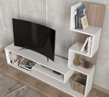 Zoznámte sa s TEHAN, TV stolíkom, ktorý je navrhnutý tak, aby bol nielen praktický, ale aj esteticky príťažlivý pre každú obývaciu izbu. Jeho čistá biela farba kombinovaná so svetlo hnedými detailmi prináša do priestoru svieži a moderný vzhľad, zatiaľ čo jeho rozmery sú ideálne na umiestnenie 55 palcovej televízie.Podrobný opis produktuTyp tovaru: TV stolíkMateriál: Kvalitný LTD s hrúbkou 18 mm, zaisťuje vysokú odolnosť a dlhodobú trvanlivosť.Rozmery: Celkové rozmery 120.8 x 149.5 x 29.5 cm s výškou miesta pre TV 33.1 cm a šírkou 120 cm, perfektne pasujúce pre 55 palcové televízory.Farba: Kombinácia bielej a svetlo hnedej, ktorá dodáva každému priestoru pocit ľahkosti a modernej elegancie.Vybavenie: Odkladacie police, ktoré poskytujú dostatok priestoru na umiestnenie multimediálnych zariadení, kníh alebo dekorácií.Dvere: Dizajn bez dverí, čo umožňuje ľahký prístup k uloženým veciam a zároveň podporuje čistý a otvorený vzhľad.Dodatočné informácie: Produkt dodávame v demontovanom stave, čo uľahčuje jeho transport a montáž.TV stolík TEHAN je ideálnou voľbou pre tých, ktorí chcú vylepšiť svoju obývaciu izbu o kus nábytku, ktorý nielen krásne vyzerá, ale je aj vysoko funkčný. Jeho dizajn a farby sú starostlivo vybrané tak, aby doplnili súčasné trendy v interiérovom dizajne a priniesli do vášho domova sviežosť a modernú atmosféru.