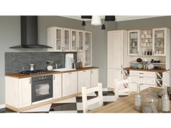 Kuchyňu ROYAL možno zakúpiť ako zostavu, ktorá pozostáva z: horná skrinka nad digestor (60x32x36 cm), horná dvojdverová skrinka (60x32x72 cm), horná dvojdverová skrinka s presklenými dvierkami (80x32x72 cm), horná jednodverová skrinka (40x32x72 cm), potravinová skriňa (60x60x212 cm), dolná…