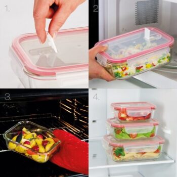 TESCOMA Dóza FRESHBOX GLASS 1.0 l, obdĺžniková , 1 l
