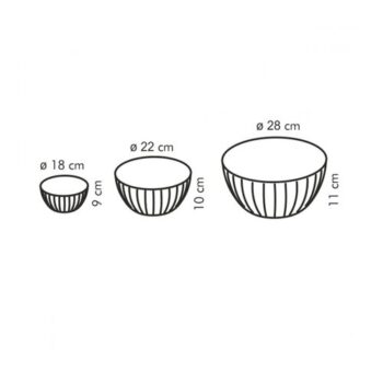 TESCOMA Misy plastové DELÍCIA, sada 3 ks, biela