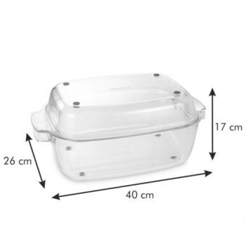 TESCOMA Pekáč s poklopom GrandCHEF 40 x 26 cm, sklenený , L