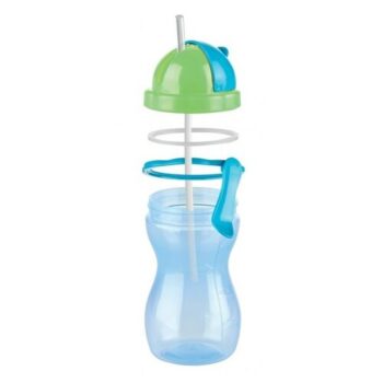 TESCOMA detská fľaša so slamkou BAMBINI 300 ml, zelená, modrá