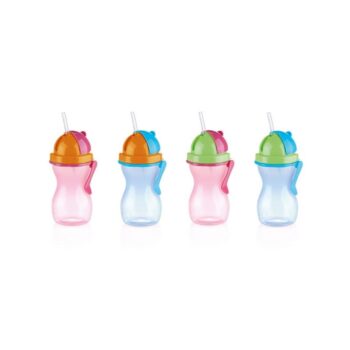 TESCOMA detská fľaša so slamkou BAMBINI 300 ml, zelená, ružová ,