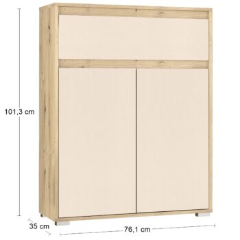 Zanechajte dobrý dojem už pri vstupe návštevy do Vašej domácnosti. Dvojdverová komoda so zásuvkou THEBES CH-2D1DRW ponúka dostatok úložného priestoru v podobe dvoch dvierok a jednej zásuvky, na odloženie šálov, šatiek, kabelky či kľúčov, jednoducho čohokoľvek, čo si pri odchode do práce potrebujete…