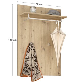 Predsieň je kľúčom k Vašej domácnosti, má byť nie len krásna, ale hlavne funkčná a praktická. Jedným zo základných, praktických prvkov vybavenia sa môže stať vešiakový panel s policou THEBES HS. Okrem háčikov a vešiakovej tyče má aj praktickú policu, na odloženie dekoratívnych prvkov, prikrývok…