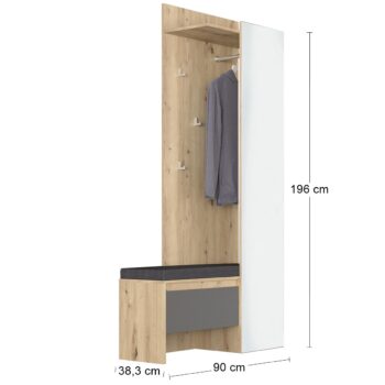 Predsieň je kľúčom k Vašej domácnosti, má byť nie len krásna, ale hlavne funkčná a praktická. Jedným zo základných, praktických prvkov vybavenia sa môže stať vešiakový panel s lavicou a zrkadlom THEBES HW. Nie len, že si oblečenie jednoducho zavesíte a zvesíte z háčika, môžete svoj zovňajšok…