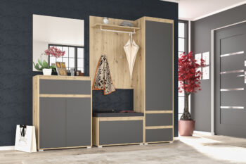 Predsieň je kľúčom k Vašej domácnosti, má byť nie len krásna, ale hlavne funkčná a praktická. Jedným zo základných, praktických prvkov vybavenia sa môže stať vešiakový panel s lavicou a zrkadlom THEBES HW. Nie len, že si oblečenie jednoducho zavesíte a zvesíte z háčika, môžete svoj zovňajšok…