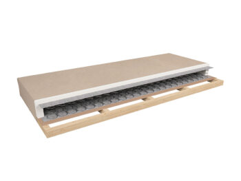 Pružinový matrac TIAGO 90 STANDARD 90x198 cm v béžovej tkanine Sawana 17 je matrac na drevenom ráme, ktorý je určený k posteliam Malcolm LOZ/90 a Indiana JLOZ90. Tvoria ho bonellové pružiny, ktoré sú pokryté pružinou a polyuretánovou penou. Matrac je vysoký 19,5 cm.…