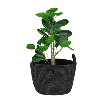 Pletený kôš Tiagon 30x26 cm v elegantnej čiernej farbe je ideálnym doplnkom pre váš interiér. Tento moderný kôš od značky KONDELA kombinuje praktickosť s estetickým vzhľadom, čo ho robí vhodným pre rôzne priestory vo vašej domácnosti.
