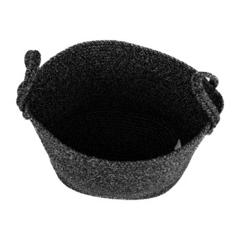 KONDELA Tiagon pletený kôš 30x26 cm čierna - Image 5