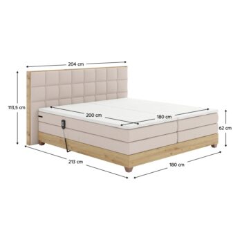 Doprajte si dokonalý oddych a kvalitný spánok s elektrickou polohovacou posteľou TIANA. Tento moderný kontinentálny model v štýle boxspring ponúka plocha na spanie o veľkosti (ŠxD): 180x200 cm a vďaka viacerým vrstvám matracov poskytuje mimoriadny komfort…