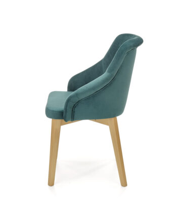 Jedálenská stolička Toledo 2 v tmavozelenej farbe s medovým odtieňom duba je ideálnym doplnkom do každej moderného interiéru. Jej elegantný dizajn a kvalitné materiály z nej robia skvelú voľbu pre vašu kuchyňu alebo jedáleň.