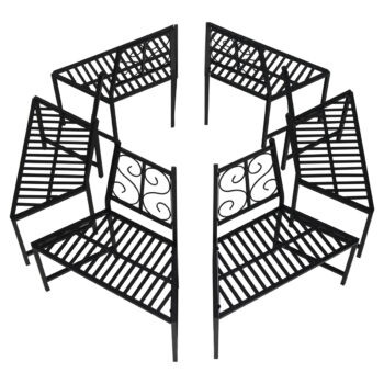 Predstavujeme vám záhradnú lavičku okolo stromu Tolisa v elegantnej čiernej farbe, ktorá sa stane skvelým doplnkom vašej záhrady. Táto lavička je navrhnutá tak, aby poskytovala pohodlné sedenie pre až šesť osôb a zároveň vytvárala príjemné miesto na oddych v tieni stromu.