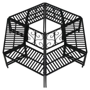 KONDELA Tolisa záhradná lavička okolo stromu čierna – Obrázok 5