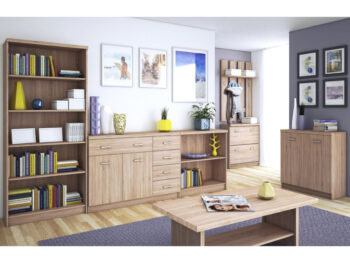 Regál Topty Typ 27 80 v elegantnom prevedení dub sonoma je ideálnym riešením pre tých, ktorí hľadajú praktický a moderný nábytok do svojho interiéru. Tento regál od značky KONDELA ponúka dostatok úložného priestoru vďaka piatim poličkám, ktoré sú vhodné na uskladnenie kníh,…