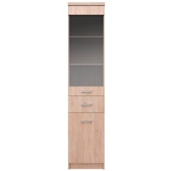 Vitrína Topty Typ 32 1D1W1S v elegantnom prevedení dub sonoma je ideálnym riešením pre tých, ktorí hľadajú moderný a funkčný nábytok do interiéru. Táto vitrína od značky KONDELA ponúka praktické úložné priestory, ktoré sú rozdelené do dvoch sekcií. Vďaka svojej svetlej farbe sa…