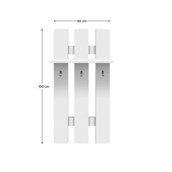 KONDELA Topty Typ 39 60 vešiakový panel biela - Image 2