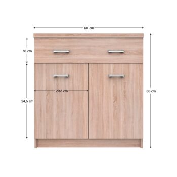 Dvojdverová komoda so zásuvkou Topty Typ 42 2D1S/60 v elegantnom prevedení dub sonoma je ideálnym riešením pre tých, ktorí hľadajú praktický a moderný nábytok do interiéru. Táto komoda značky KONDELA ponúka dostatok úložného priestoru vďaka dvom dverám a jednej zásuvke, čo ju robí vhodnou pre…