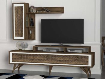 Predstavujeme TORO, obývaciu stenu, ktorá prináša do vašej obývačky eleganciu a moderný dizajn s orientálnym nádychom. Táto štýlová zostava v kombinácii bielej a orechovej farby je navrhnutá tak, aby poskytovala praktické a estetické riešenie pre vaše multimediálne zariadenia a ďalšie potreby.Detailné špecifikácieTyp tovaru: Obývacia stenaMateriál: Kvalitná LTD s hrúbkou materiálu 18 mm, zaisťujúca odolnosť a dlhú životnosť.Rozmery:TV stolík: 180 x 30 x 62.5 cmNástenná polica: 110 x 20 x 84 cmFarba: Elegantná kombinácia bielej a orechovej, ktorá dodáva priestoru moderný a príjemný vzhľad.Vybavenie: Regálka poskytujúca dostatok úložného priestoru pre elektroniku, knihy alebo dekorácie.Štýl: Orientálny, ktorý prináša do vášho interiéru exotický a upokojujúci prvok.Dodatočné informácie: Produkt je dodávaný v demontovanom stave, čo uľahčuje transport a montáž.Obývacia stena TORO je ideálnou voľbou pre tých, ktorí hľadajú moderný a funkčný nábytok s elegantným a originálnym vzhľadom. Jej kombinácia bielej a orechovej farby a orientálny štýl prinášajú do vášho domova sviežosť a moderný štýl, zatiaľ čo poskytujú dostatok úložného priestoru pre všetky vaše potreby.